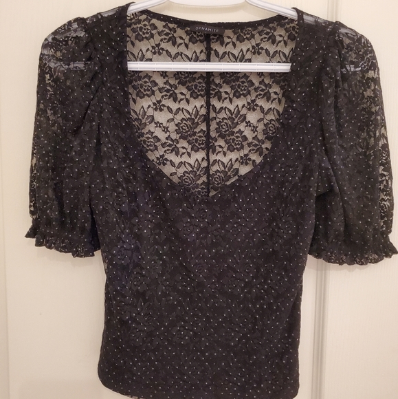 Dynamite Lace Puff Sleeve Top - Picture 5 of 7